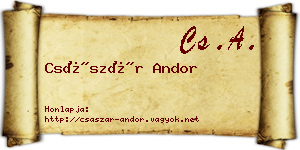 Császár Andor névjegykártya