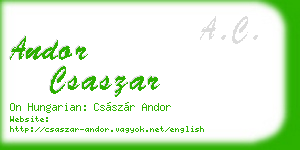 andor csaszar business card